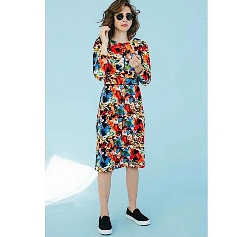 Sonnet James A Play Dress Coco watercolor multicolor sheath dress S